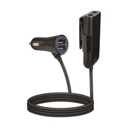 Celly Auto lader verleng 4 USB zw