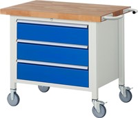 Mobiele werkbank 8257, B1000xD700xH880-1080mm, 3x laden-TA