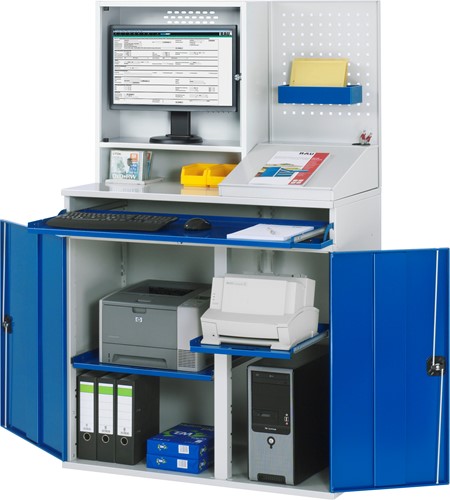 Computerkast 67T met monitorbehuizing D250mm, B1100xD520xH1770mm, stationair