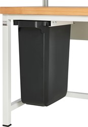 Uittrekbare afvalbak voor onderbouw 60L, B270xD590xH600 mm, zwart