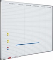 Planbord Softline profiel 8mm Werkdagen, NL incl. dagenstrook, Afmeting: 90x120 cm