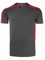 Havep - T-shirt Bicolor, charcoal/rood, Unisex, maat S