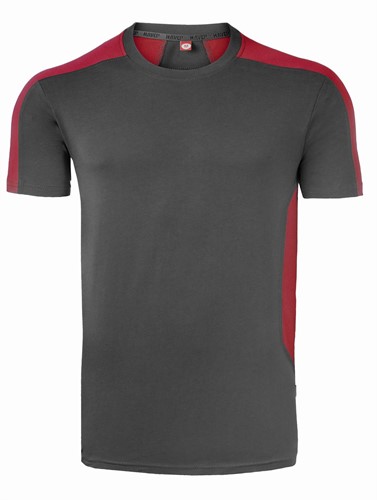 Havep - T-shirt Bicolor, charcoal/rood, Unisex, maat S