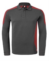 Havep - Polosweater Bicolor, charcoal/rood, Unisex, maat S