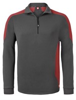 Havep - Zipsweater Bicolor, charcoal/rood, Unisex, maat S