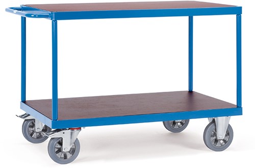 Tafelwagen laadvlak, draagvermogen 1200 kg, 2 etages van hout