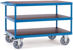 Tafelwagen laadvlak - draagvermogen 1200 kg, 3 etages van hout