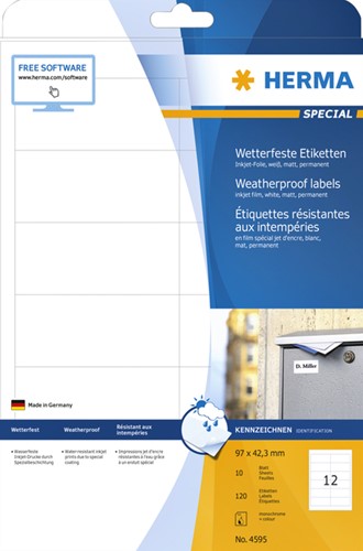 Etiket HERMA 4595 97x42.3mm folie wit 120 stuks-3