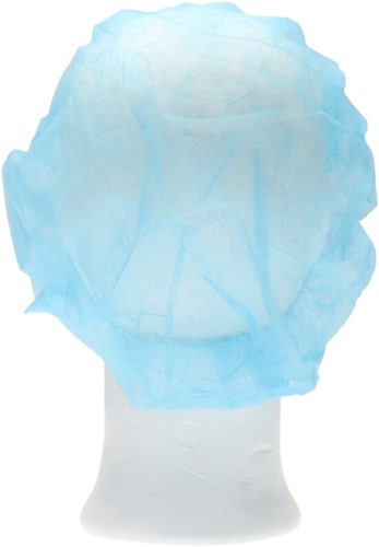 Haarnet CMT bouffant non-woven M 50cm PP blauw 100 stuks-1