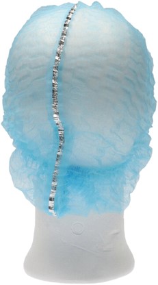 Haarnet CMT clip non-woven L 53cm met detectie strip PP blauw 100 stuks-4