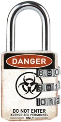 Hangslot Masterlock 3-cijfer combinatie 30mm danger motief