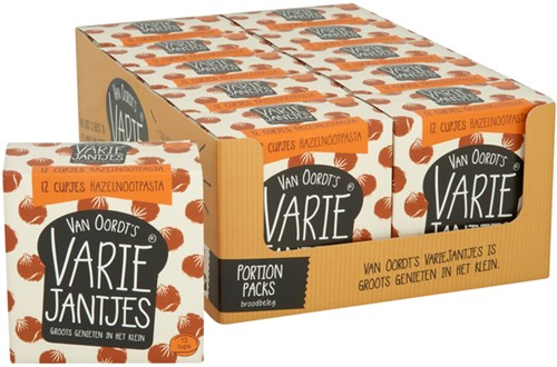 Hazelnootpasta VarieJantjes 12x15 gram cupjes