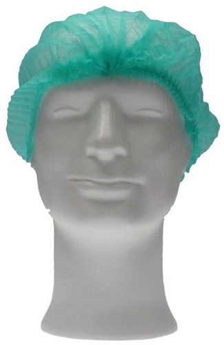 Haarnet CMT clip non-woven M 49cm PP groen 100 stuks-2
