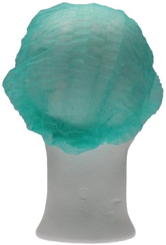Haarnet CMT clip non-woven M 49cm PP groen 100 stuks-3