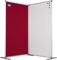 Smit Visual - Scheidingswand whiteboard, dubbelzijdig wit emaille