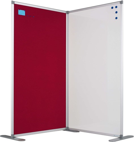 Smit Visual - Scheidingswand whiteboard, dubbelzijdig wit emaille