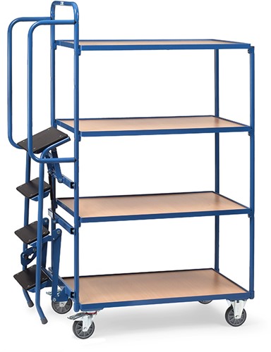 Orderverzamelwagen laadvlak 1.000 x 600 mmmet trap, 4 laadvlakken, hoge uitvoering-2