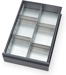 Schuiflade indelingsset voor 1 schuiflade van stalen werkplaatswagens