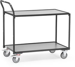Tafelwagen GREY EDITION, 2 etages hout, greep omhoogstaand