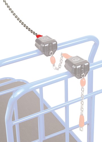 Wandketting t.b.v. statiegeldslot 1,20 m. lang Voor statiegeldslot