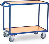 Tafelwagen Laadvlak - draagvermogen 300 kg, 2 etages van hout, greep horizontaal