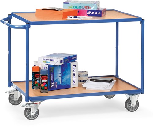 Tafelwagen Laadvlak - draagvermogen 300 kg, 2 etages van hout, greep horizontaal-2