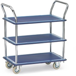 Magazijnwagen Laadvlak 740 x 480 mm 120 kg, 3 etages