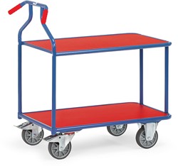 Optiliner tafelwagen blauw/rood Laadvlak 900 x 600 mm 400 kg, 2 etages