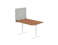 Akoestisch PET-vilt scheidingsscherm bureau, lichtgrijs, incl. 2x bureauklem, Afmeting: 60x75 cm-2
