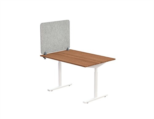 Akoestisch PET-vilt scheidingsscherm bureau, lichtgrijs, incl. 2x bureauklem, Afmeting: 60x75 cm-2