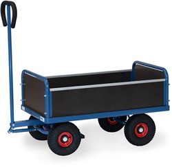 Handtrekwagen met 4 wanden - 2 kopwanden 2 insteekwanden