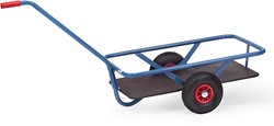 Handtrekwagen massief rubber banden, met watervast multiplex, laadvermogen tot 200 kg, met platform 835x458 mm
