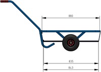 Handtrekwagen massief rubber banden, met watervast multiplex, laadvermogen tot 200 kg, met platform 835x458 mm-2