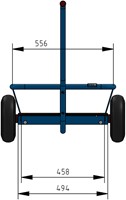 Handtrekwagen massief rubber banden, met watervast multiplex, laadvermogen tot 200 kg, met platform 835x458 mm-3