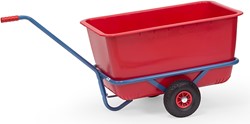 Handtrekwagen met rode kunststof bak 200 ltr.200 kg