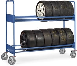 Bandenwagen Laadvlak 1.860 x 618 mm 500 kg, 2 laadvlakken, verstevigde uitvoering