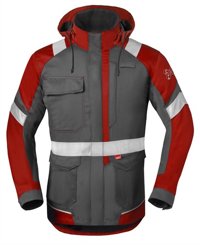 Havep - Parka 5-Safety Image+, charcoal/rood, Heren, maat XS