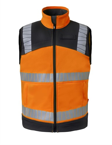 Havep - Bodywarmer High Visibility+, fluo oranje/charcoal, Heren, maat XS