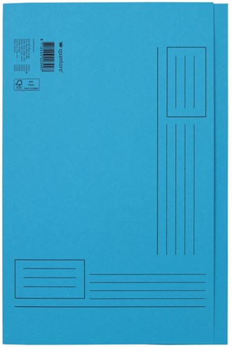 Vouwmap Quantore Folio ongelijke zijde 320gr blauw