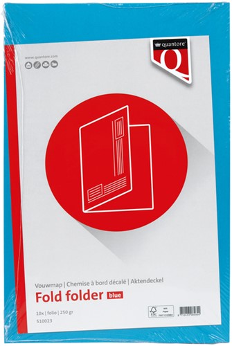 Vouwmap Quantore Folio ongelijke zijde 320gr blauw-2
