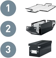 DVD-opbergdoos Leitz Click & Store WOW  gerecycled karton 206x147x352mm zwart-2