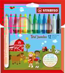 Viltstift STABILO Trio Jumbo 380/12 extra large assorti etui à 12 stuks