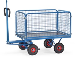 Handtrekwagen met trekoog, wanden 600 mm hoog, verschillende uitvoeringen