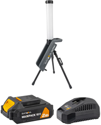 Batavia - 18V/230V hybride LED werklamp 360° + statief Maxxpack