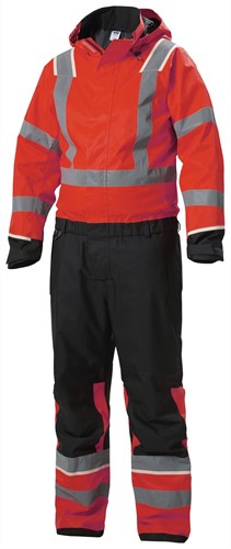 Helly Hansen - Uc-Me Winter Suit, Heren, maat XS, Hi Vis Rood/Ebbenhout