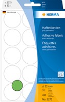Etiket HERMA 2275 rond 32mm groen 480 stuks