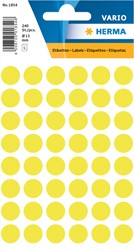 Etiket HERMA 1854 rond 12mm fluor geel 240 stuks