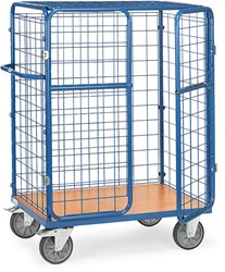 Pakketwagen met dak, draadgaaswanden, dubbele vleugeldeuren, hoogte 1552 mm