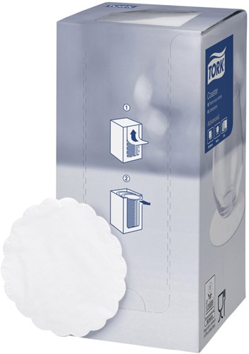 Onderzetter Tork Advanced 8-laags 90mm 250 vel wit 474474