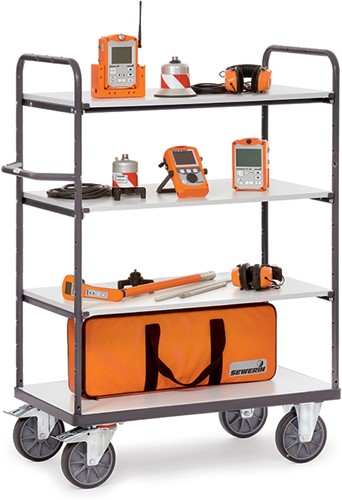 ESD-Etagewagen - draagvermogen tot 600 kg, met 3 etages, elektrostatisch geleidende uitvoering-2